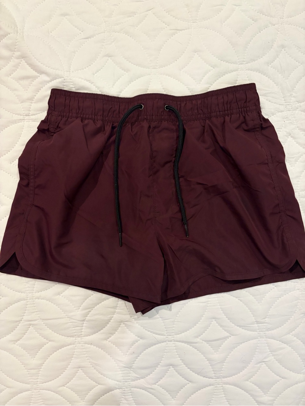 H&M Men's Burgundy Athletic Swim Shorts